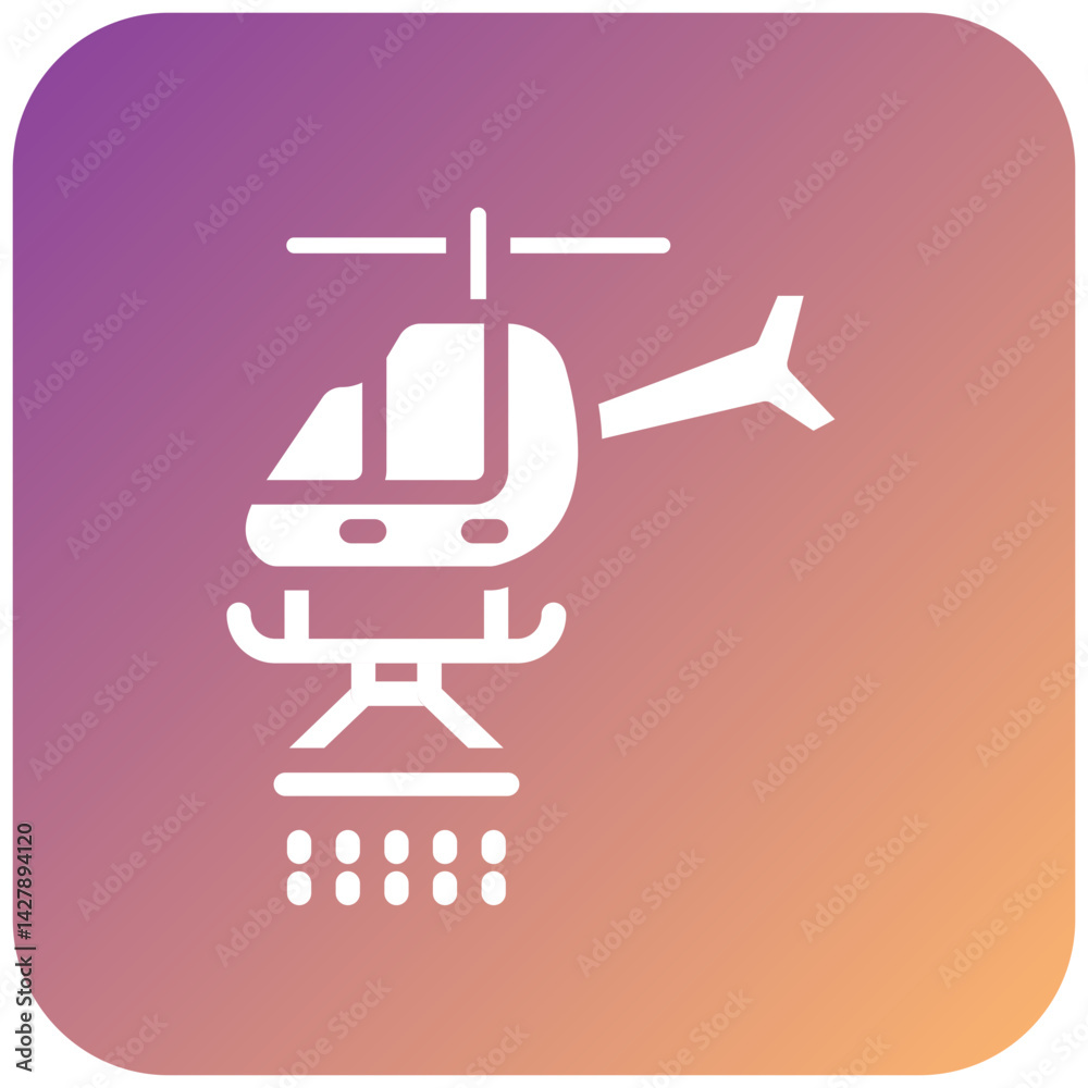Fototapeta premium Firefighter Helicopter Icon Style