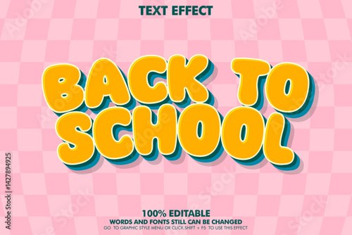 editable text effect back to school