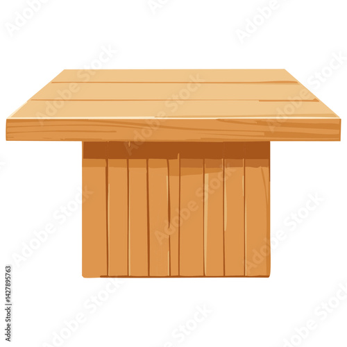 wooden pedestal product stand empty display. 