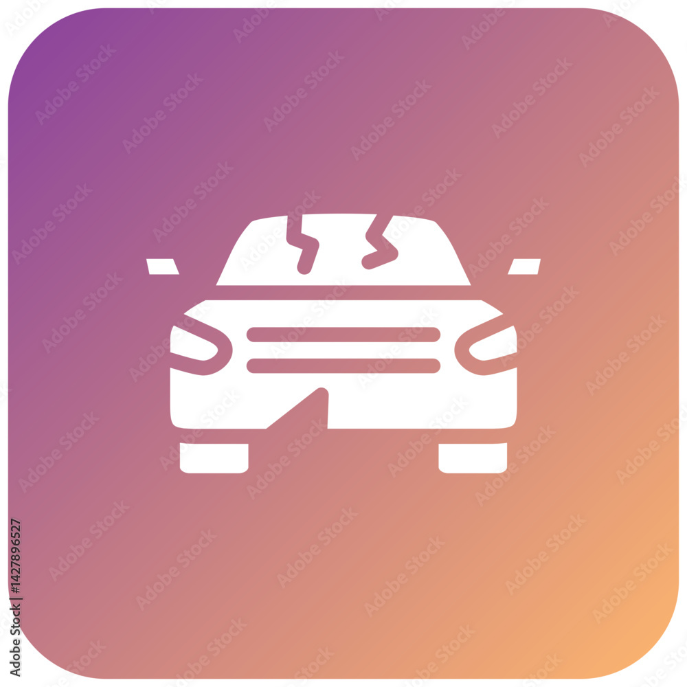 Obraz premium Broken Car Icon Style