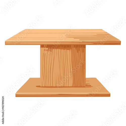 wooden pedestal product stand empty display. 