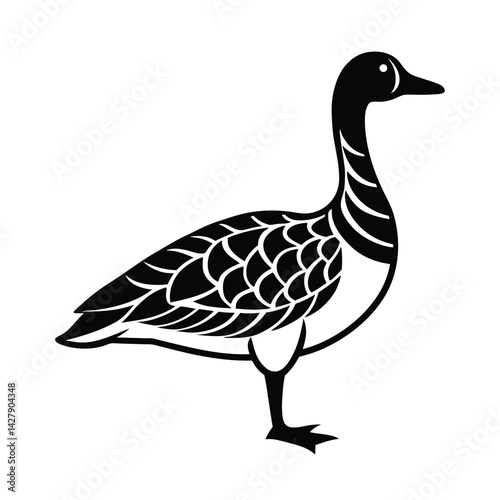 Barnacle goose tribal style scaly texture black for web and graphic design