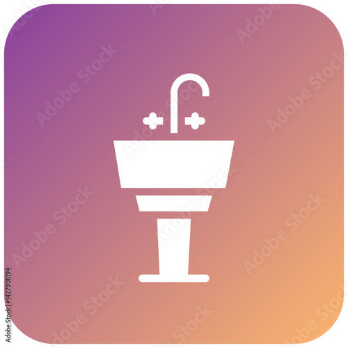 Hair Wash Sink Icon Style