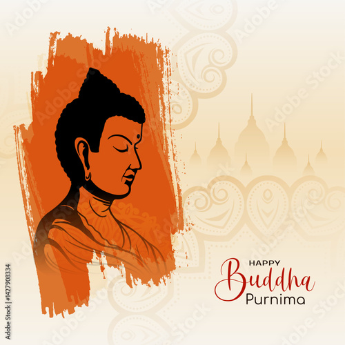 Happy Buddha Purnima Indian cultural festival celebration card