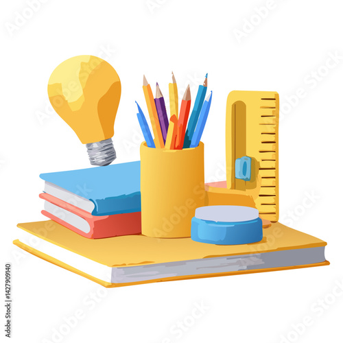 back to school supplies. stationery product placement
