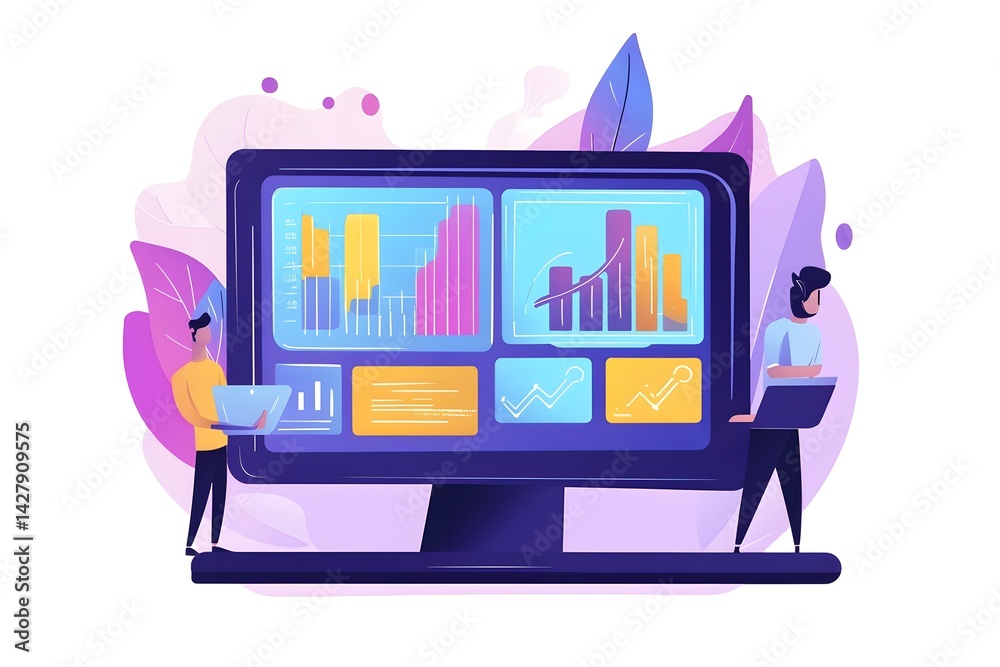 Obraz premium Data analysis, business dashboard, charts