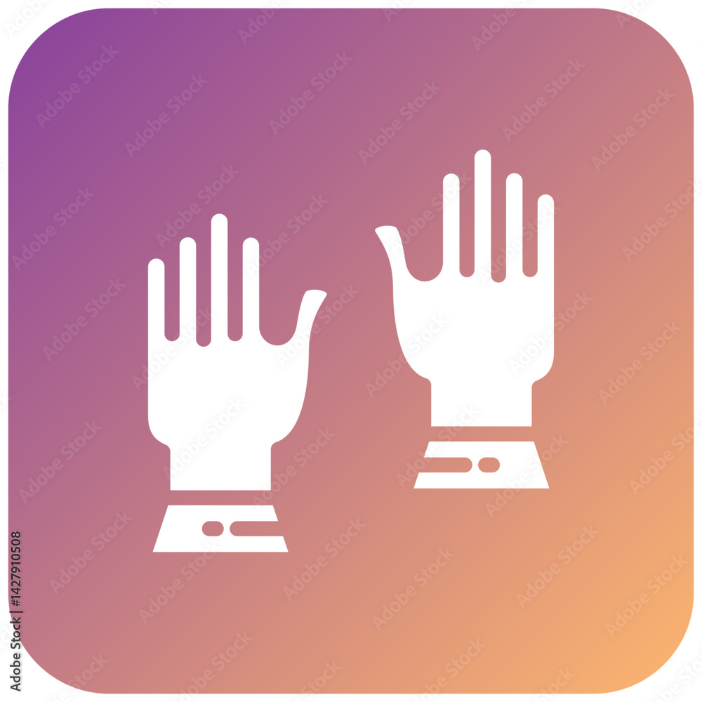 Fototapeta premium Hand Gloves Icon Style