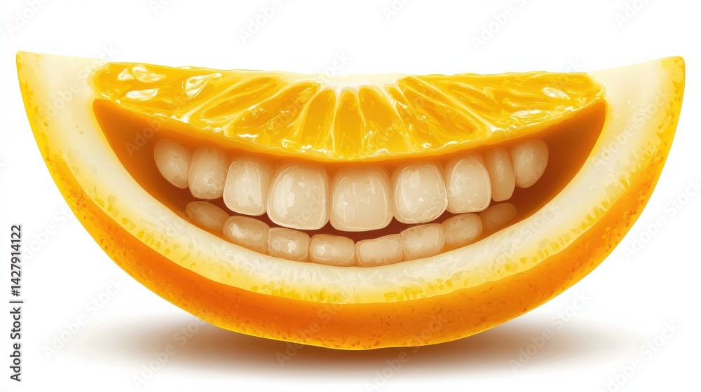Lemon Slice with a Cheerful Smile Design Lemon Slice with a Cheerful Smile Design
