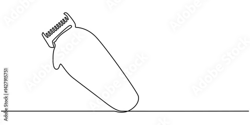 Continuous one line hair clipper. Vintage hair clipper isolated on a white background. Barbershop concept. Vector illustration, Continuous one line hair clipper. Vintage hair clipper isolated.