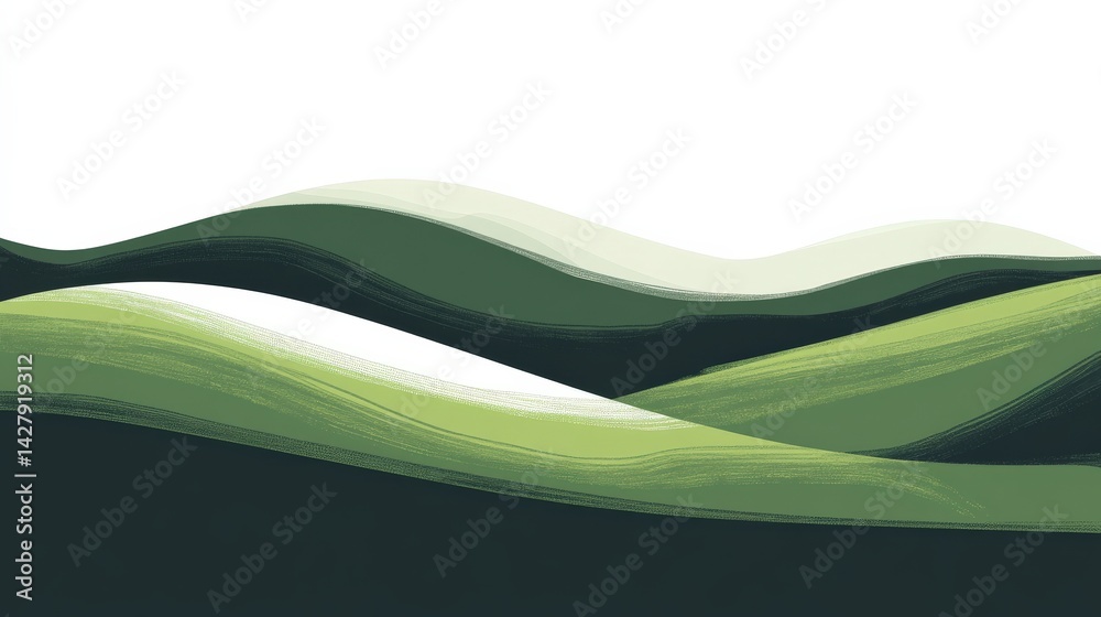 Minimal Rolling Hills in Simple Vector Art Style Minimal Rolling Hills in Simple Vector Art Style