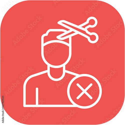 No Hair Cutting Icon