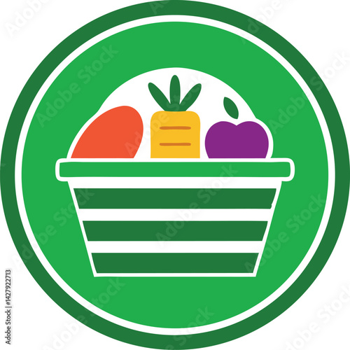 Fresh Harvest: A vibrant illustration showcasing a basket overflowing with fresh fruit, a visual testament to nature's bounty and healthy eating.