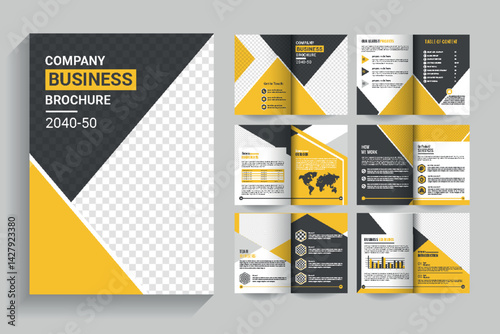Professional  Clean corporate bi fold business brochure design template.Professional  brochure