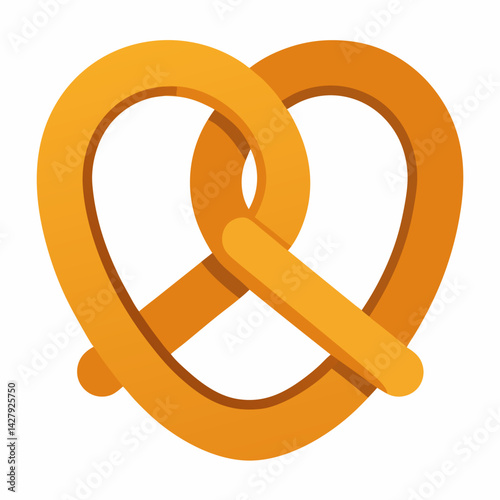 Pretzel Icon AI Graphic Design File – Microstock Vector on White Background 