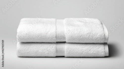 Soft White Bath Towels, Stacked