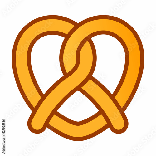 Pretzel Icon AI Graphic Design File – Microstock Vector on White Background 