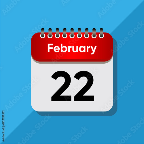 Minimalist Daily Calendar Template – February Date Icon Illustration
