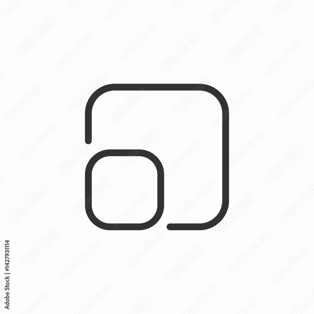 rounded squares shape icon sign vector