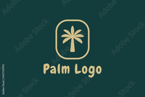 palm tree logo design, logo icon vector illustration