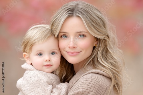 A mom and baby captured in a joyful moment with soft natural lighting