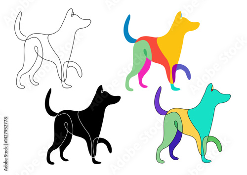 犬のイラスト線画