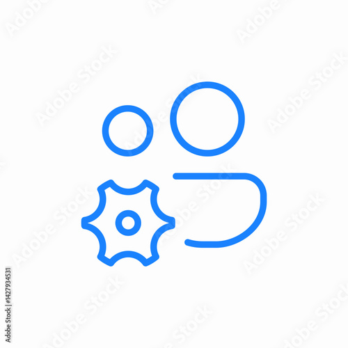 user gear settings icon sign vector