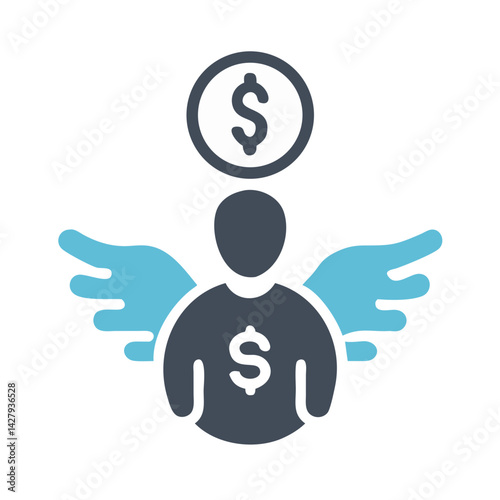 Angel Investor Icon: Business Finance, Startup Funding, Venture Capital Concept