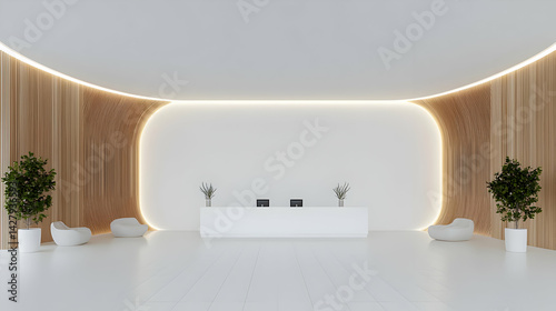 Modern Minimalist Office Reception Area with Elegant Design Elements
