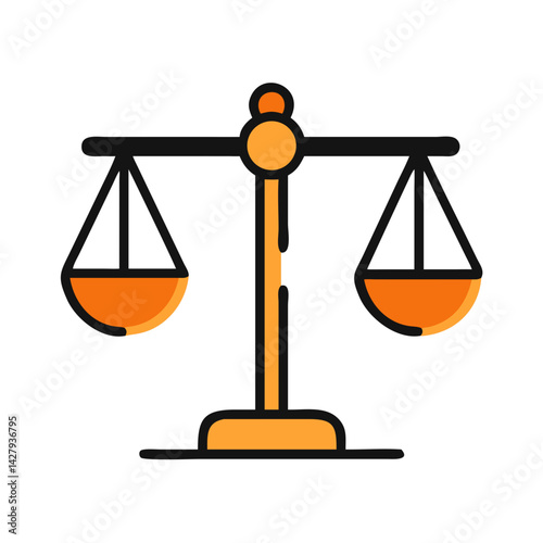 Golden Scales of Justice: Law, Order, and Equality Icon