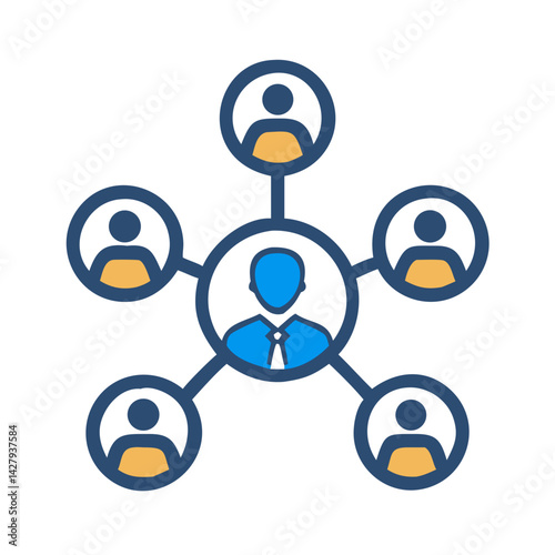 Network Connection: Hub and Spoke Communication Illustrating Connectivity