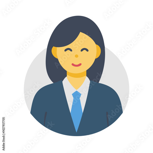 Smiling Businesswoman Icon: Avatar, Profile, Employee, Office, Corporate, Professional, Female, Manager