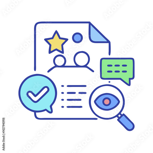 Recruitment Process Illustration: Employee Selection, Candidate Review and Hiring Success