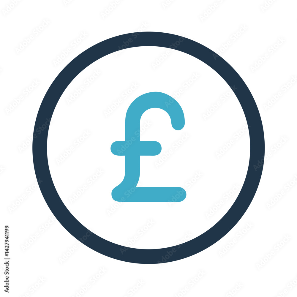 British Pound Symbol in Circle: Finance, Currency, Investment Icon British Pound Symbol in Circle: Finance, Currency, Investment Icon