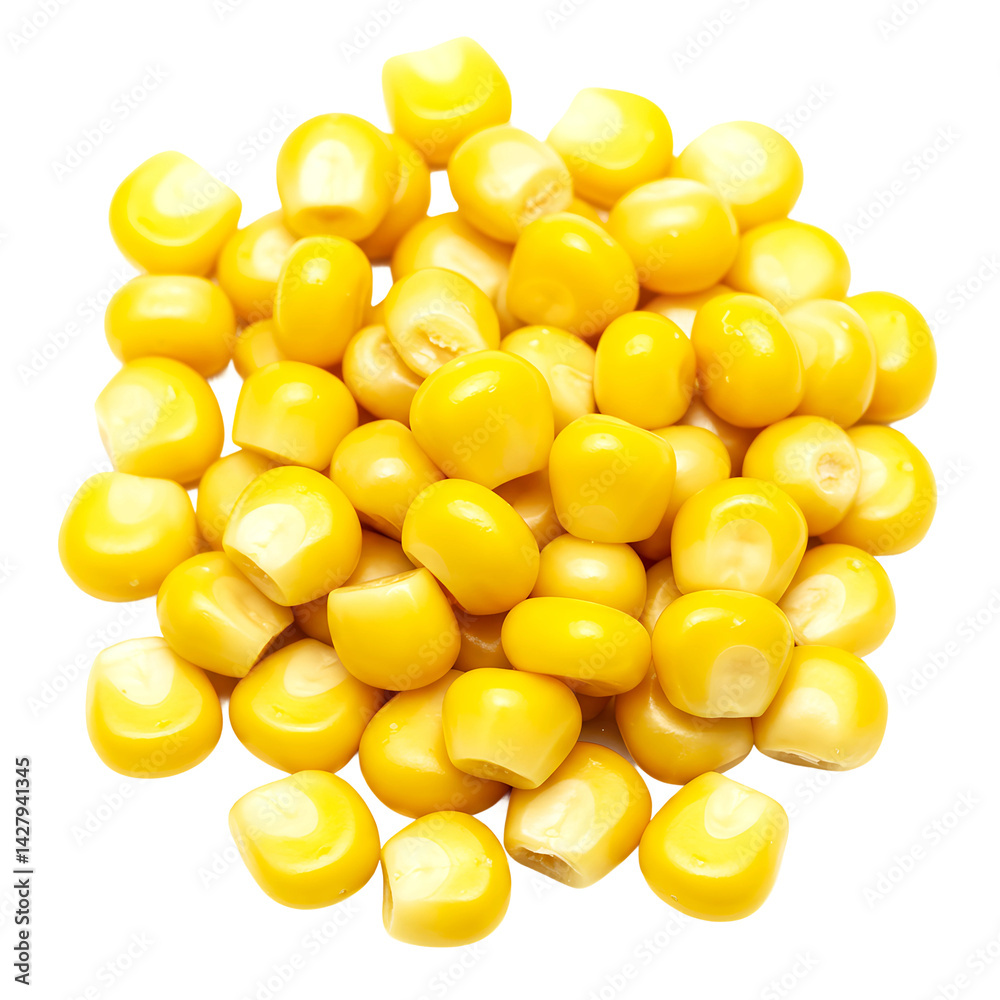 Yellow Corn Seeds Closeup Transparent Background


