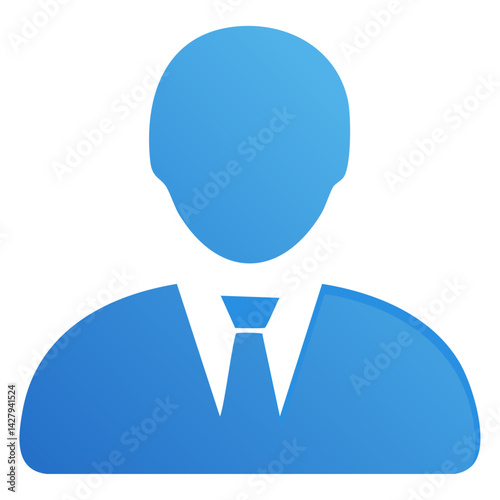 Blue user icon symbol or website admin social profile login communication website element concept.