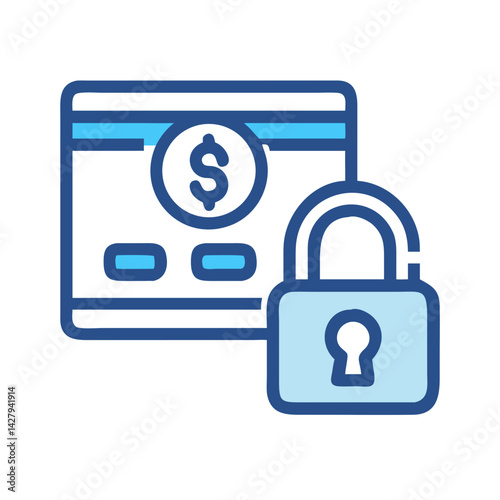 Secured Credit Card Icon: Online Payment Security, Secure Transactions, and Data Protection
