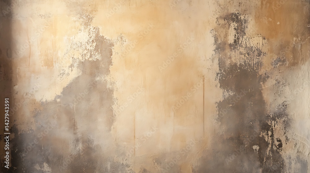 Obraz premium Softly aged plaster wall with warm earthy tones
