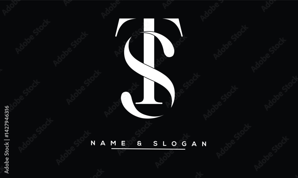 ST, TS Abstract Letters Logo Monogram