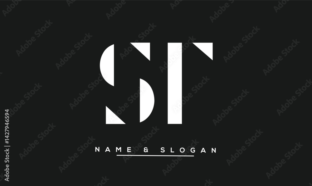 ST, TS Abstract Letters Logo Monogram