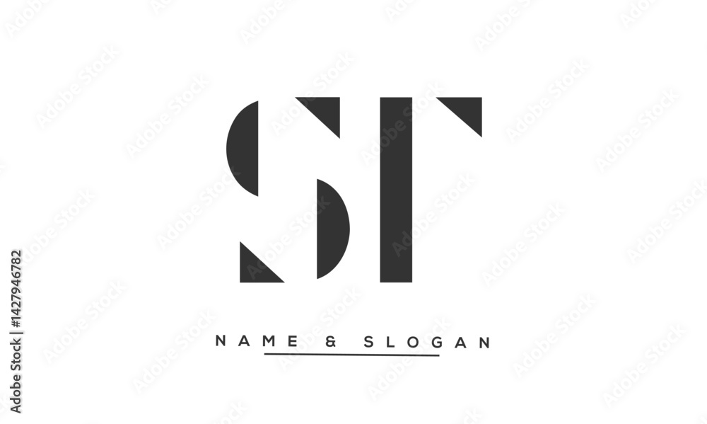 ST, TS Abstract Letters Logo Monogram