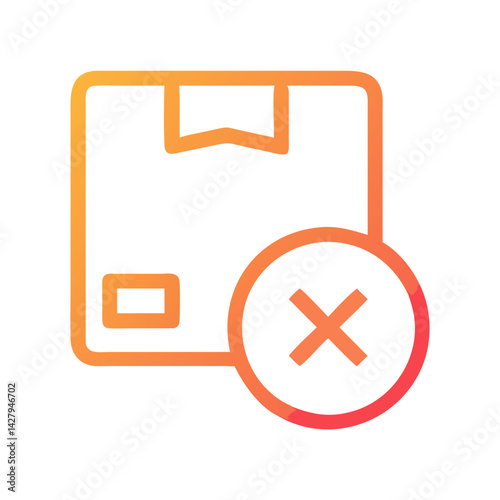 Rejected Package Icon: Delivery Problem, Return, Cancellation, Error, and Unsuccessful Shipping