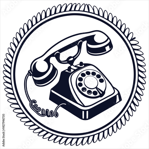 silhouette telethon on white background