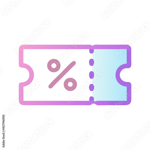 Colorful Discount Coupon Icon Illustration for Sales and Promotions