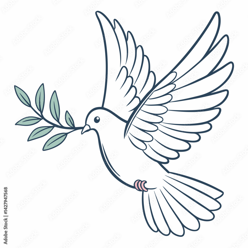 Obraz premium Peace Dove Icon AI Design File on White Background – Vector Symbol of Harmony