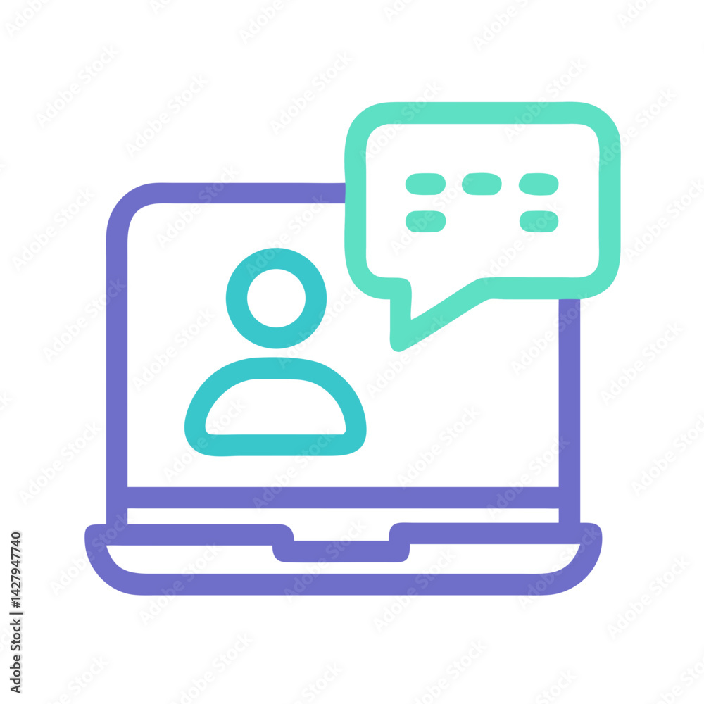 Online Meeting Icon: Video Call, Webinar, and Communication Concept