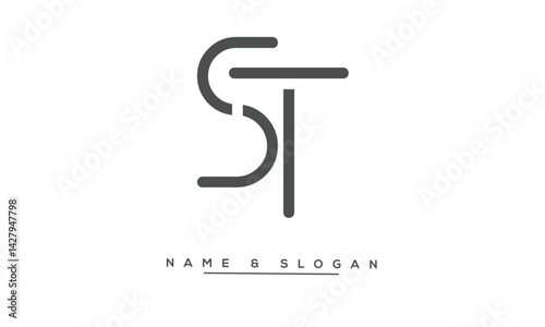 ST, TS Abstract Letters Logo Monogram