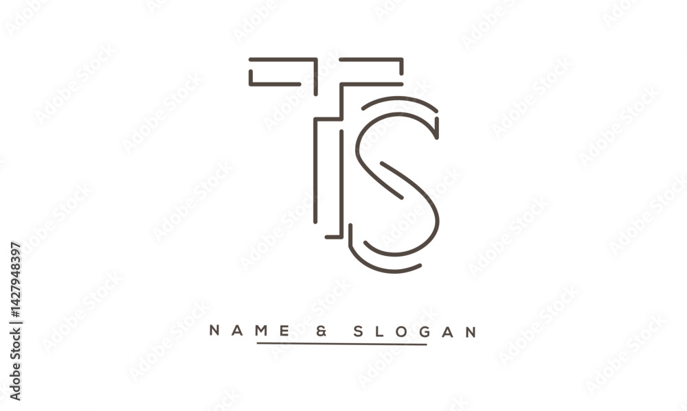 ST, TS Abstract Letters Logo Monogram