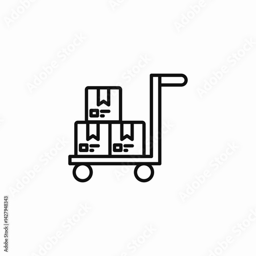 loaded cart icon sign vector