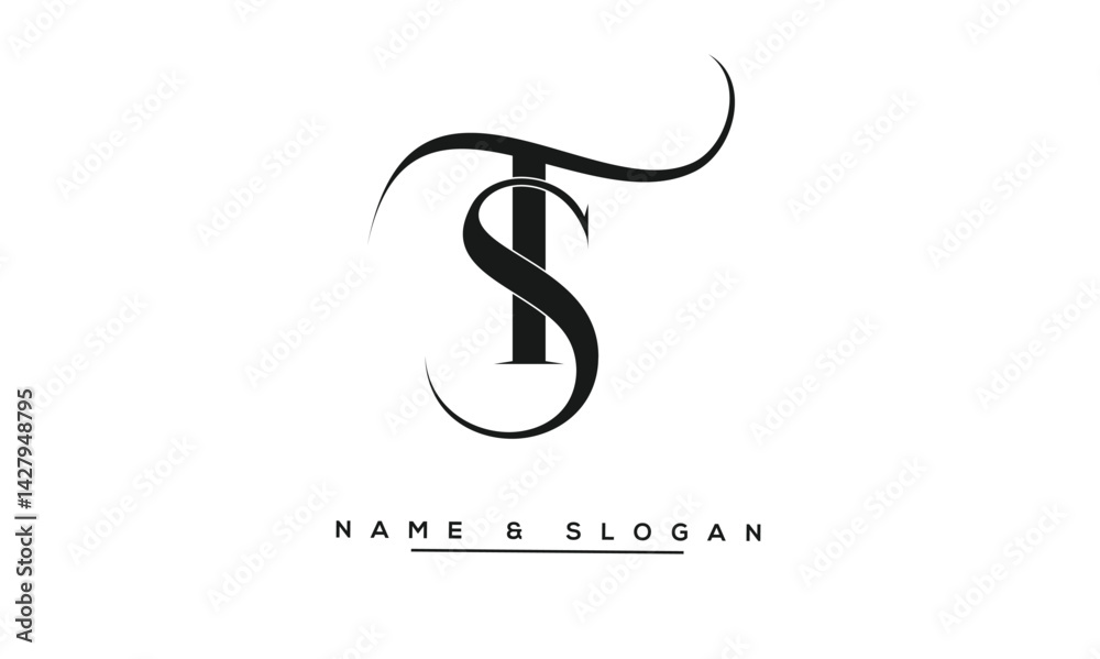 ST, TS Abstract Letters Logo Monogram