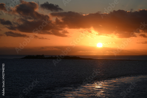 Coucher de soleil à Tahiti en Polynésie